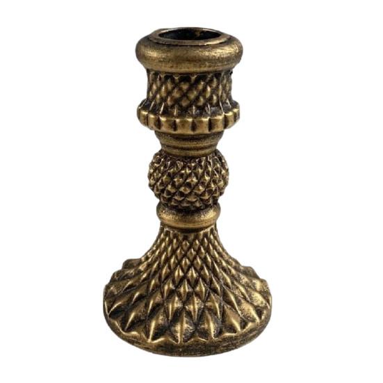 French Style Candle Holder Vintage Taper Holder, Nostalgic Resin Candlestick Decorative Soft Decoration Accessories Stand for Wedding Party