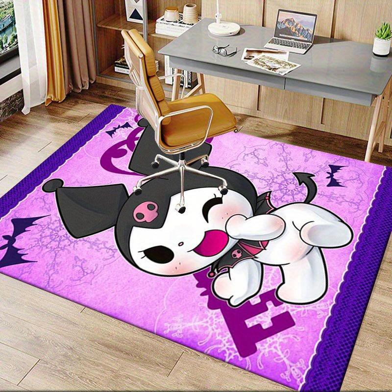 1pc Sanrio Kuromi Mermaid Printed Office Carpet Rectangle Rug Under The Table,Perfect Room Decor for Living Room, Bedroom, Kitchen, Non-slip Floor Mat