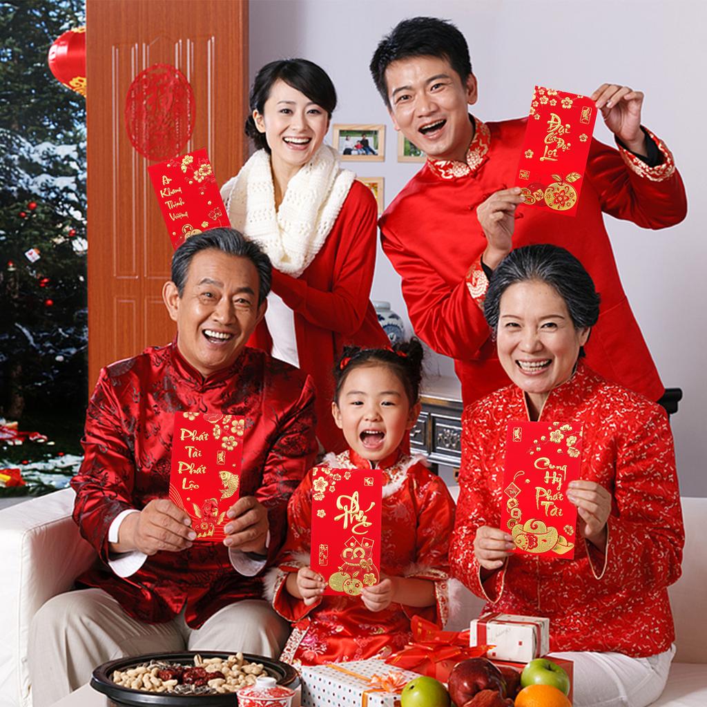 36Pcs 2026 Vietnamese New Year Red Envelopes New Year Lunar Hong Bao Red Pocket Year Of The Horse Envelopes Traditional Vietname