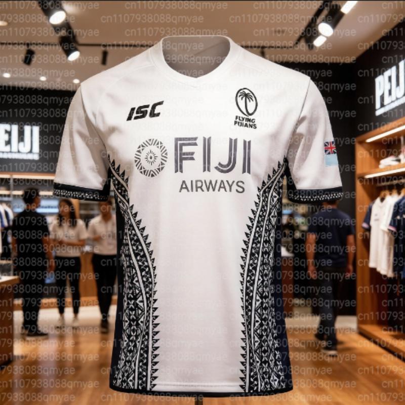 2026 New Fiji Rugby Large Size Jersey Men's Summer Breathable Quick Dry Outdoor 3D Printed Casual Fitness T-shirt FamilyMatching