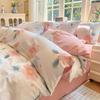 Luxurious 100% Cotton Floral Bedding Set Duvet Cover Set - Ultra Soft Breathable, 1 Duvet Cover 2 Pillowcases,Single/Double/King