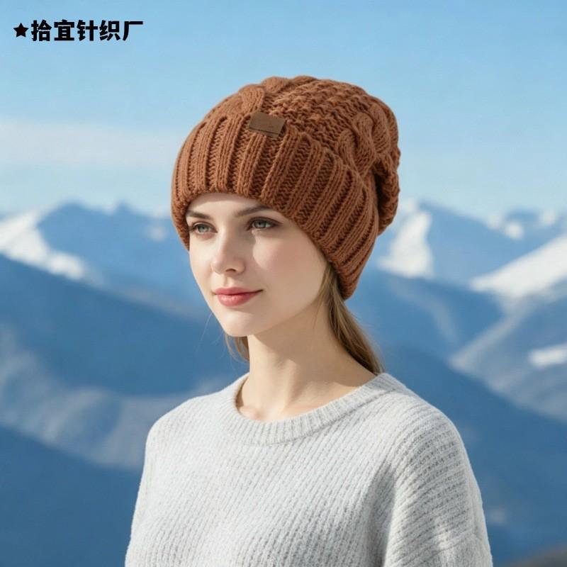 Womens Winter Knit Hat Scarf Set Warm Ear Protection Beanie Cold Weather Outdoor Use