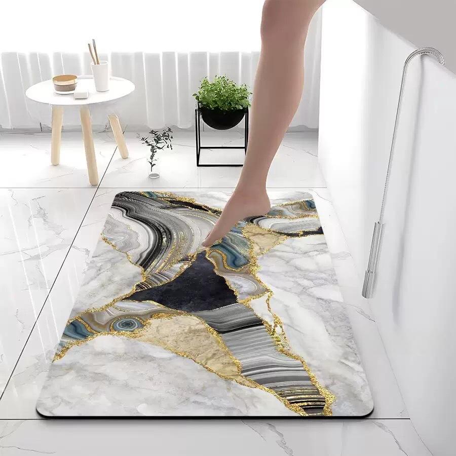 

Мраморное золочение Печать Коврик для ванной утолщенный Ванные противоскользящие ковры В умывальник Сторона ванны Напольный коврик Душевая комната Придверный коврик Пена с памятью 3D-подушка 400mm*600mm