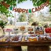 One Happy Camper Banner - Forest Safari Baby Shower Decor, Adventure Camping Party Decor, Camping 1st Birthday Party Decorations Brown Glitter
