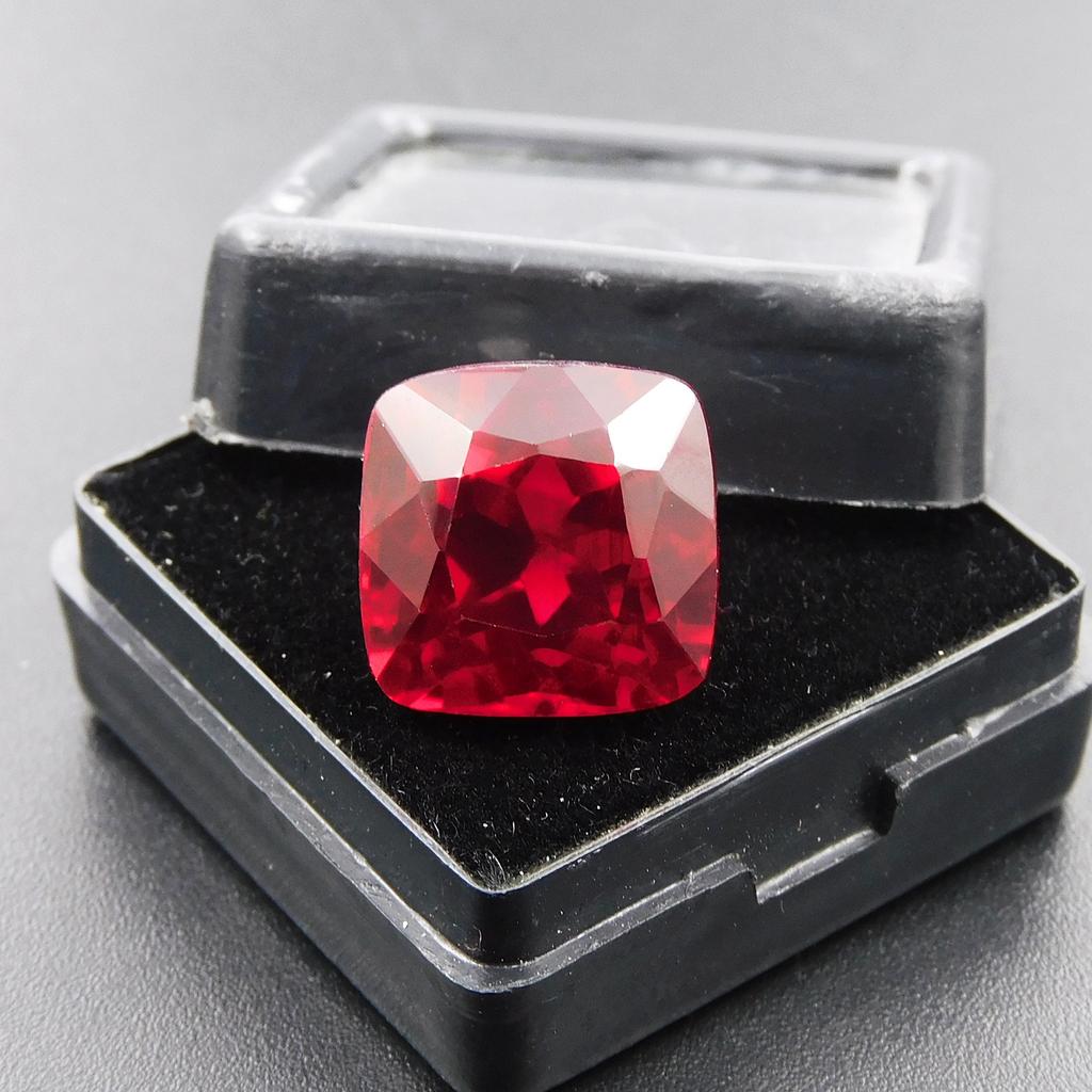 15.9Ct Natural Red Ruby CERTIFEID Square Cushion Cut Loose Gemstone Earring Size P-913-sa