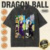Summer Fashion Dragon Ball Vintage T-Shirt Men 100%Cotton Washed Retro Tops Print Heavyweight Oversized Family Matching Tee