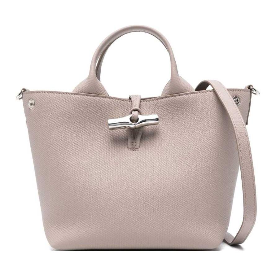 

Longchamp Leather Tote Bag With Multiple Internal Pockets And Silver Hardware Unisex Tote Bags Gray-Brown 10273HFP266 Basic Set (Bag+Dust Bag)