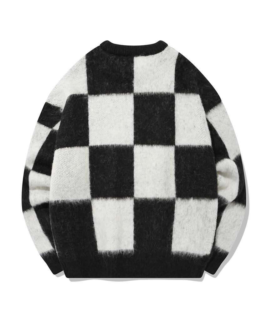 FALLETT Checkerboard Knit Black