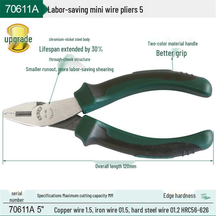

SATA Mini Wire Pliers Set: Needle-Nose, Bent-Nose, Flat-Nose Tools