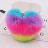 15x10cm Colorful Key Chain For Women Fashion Gifts Fur Keychain Fluffy Faux Rabbit Key Chain Keyring Car Bag Heart Pendant