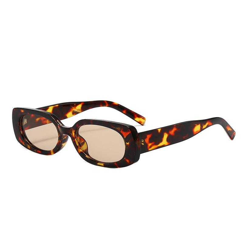 Ins Popular Fashion Small Rectangle Sunglasses Women Retro Candy Color Square Shades Uv400 Men Punk Leopard Sun Glasses