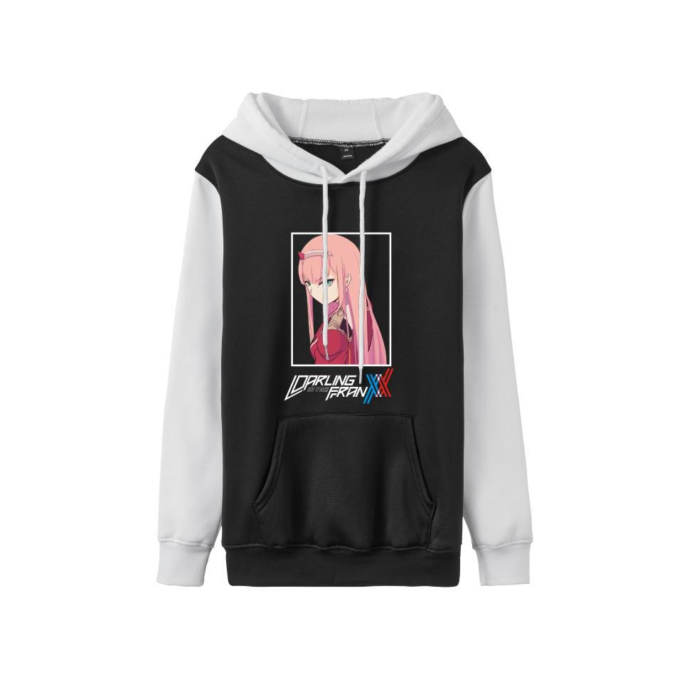 Zero Two Darling in the Franxx Colorblock Hoodie - Herbst/Winter Lässiger Anime Pullover