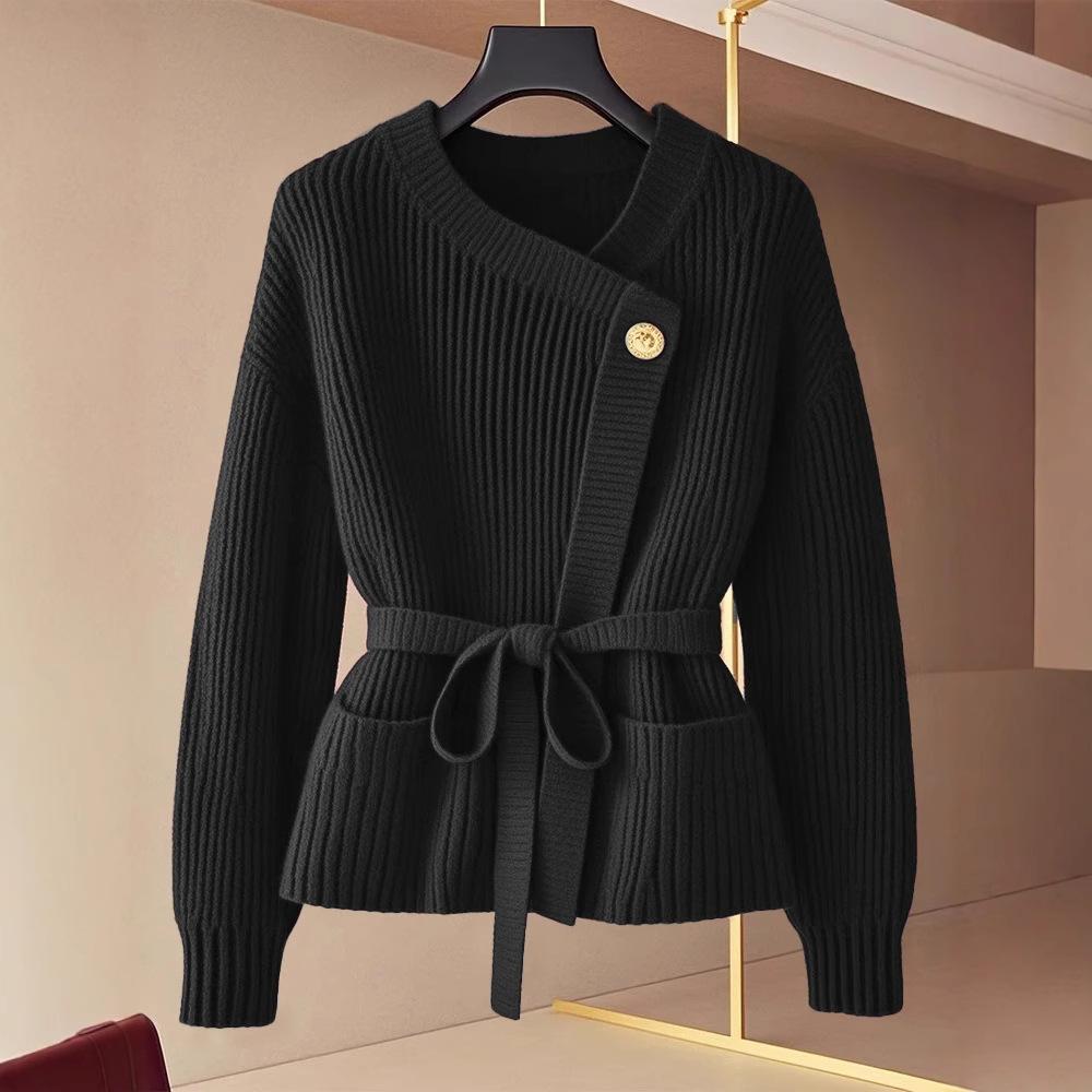Autumn Winter Cardigan Sweater Coat Women All-match Fashion Temperament Knitwear Female Long-sleeved Elegant Top Ladies