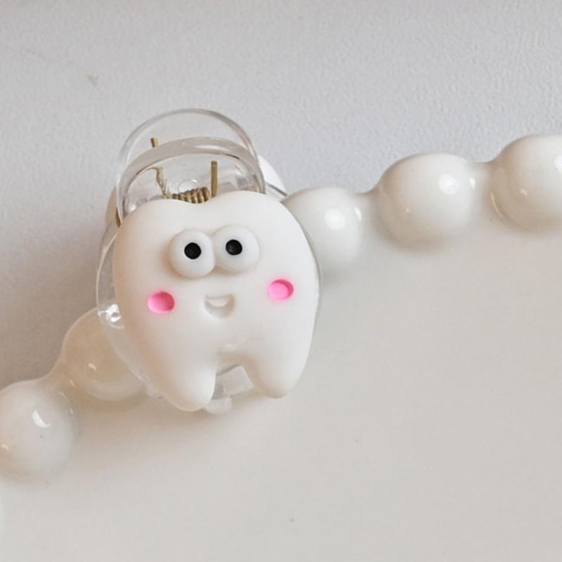 Tooth Hair Snap Clip Y2K Girls Accessories Sweet Handmade Hairpin Women Girl