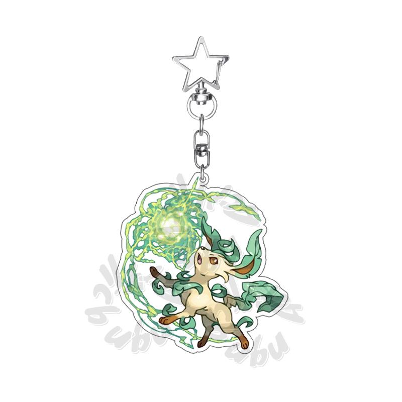 

Cartoon MEW Eevee POCKET Acrylic Keychain Students Anime Kawaii Key Ring Backpack Jewelry Charm Ornament Gifts for Friends Toy about 5cm