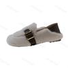 Fashion Soft Soled Elegant Casual Flat Plush Shoes Women's 2025 New Autumn Comfortable Shallow Mouth Slip on Fashion Cotton Single Shoes