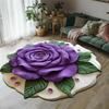 Floor Mat 3D Flower Pattern Water-Repellent Bathroom Rug with Anti-Slip Base High-Density Crystal Velvet Bath Mat