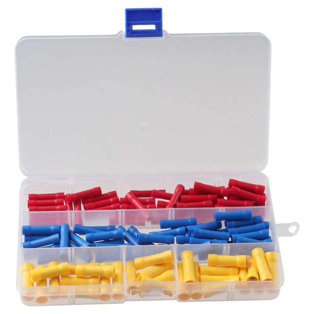 

120Pcs 3 Colors Butt Splice 22-10 AWG Crimp Connectors with Storage Box Electrical Crimp Terminals