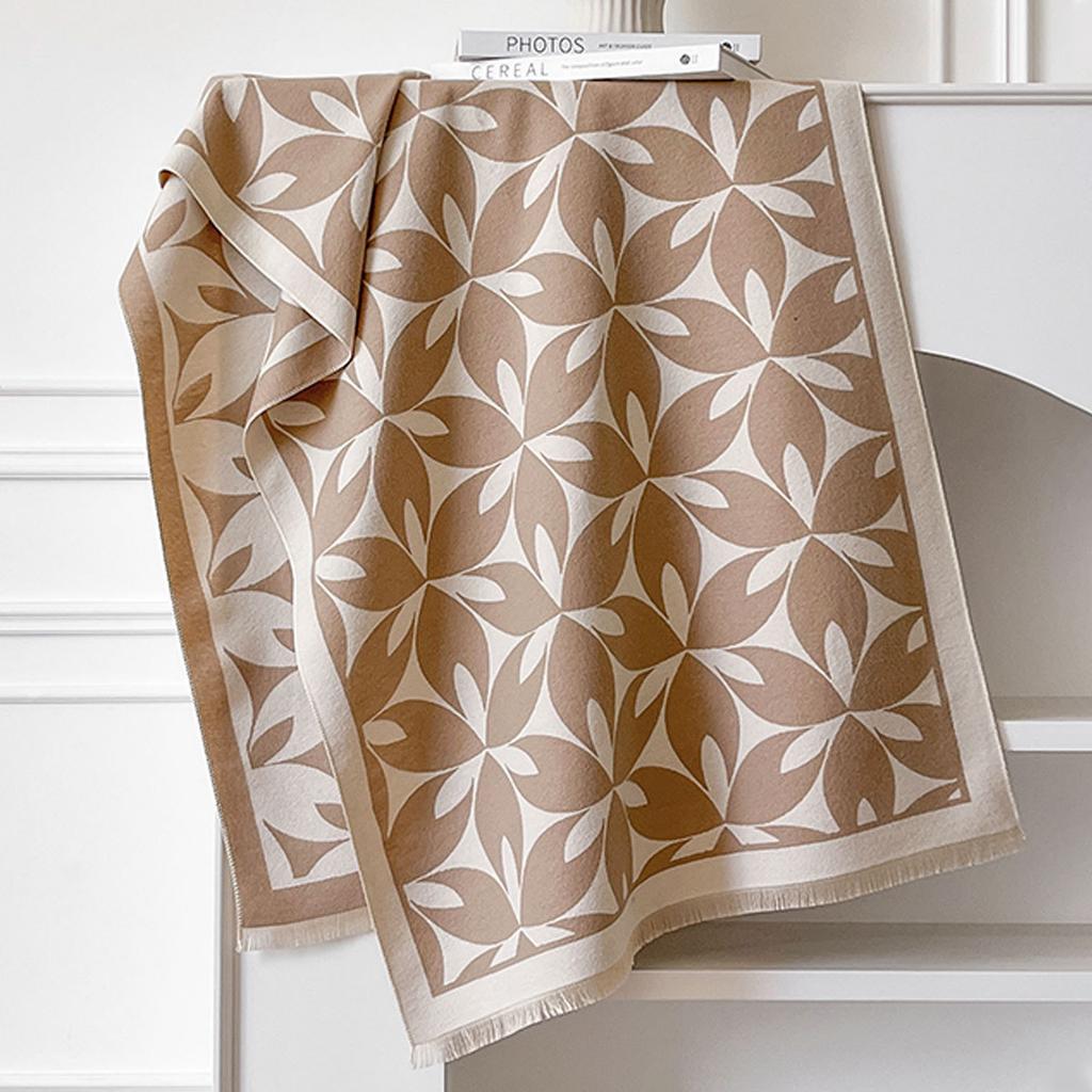 Trojúhelníkový kostkovaný šátek z imitace kašmíru pro ženy, dvojí použití, podzimní a zimní teplý studentský šátek k ochraně před chladem, šála