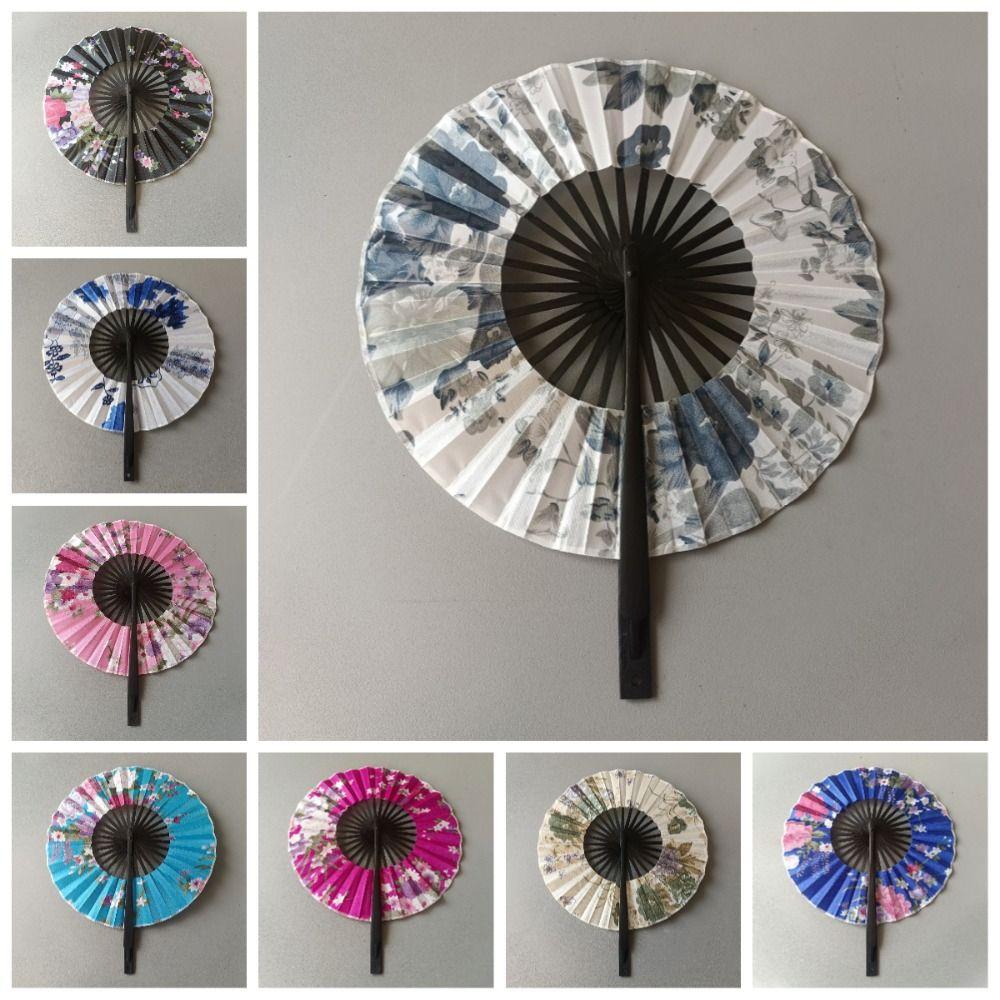 Floral Patterns Dance Fan Bamboo Craft Handheld Fan Ancient Round Folding Fan  Hanfu Accessories
