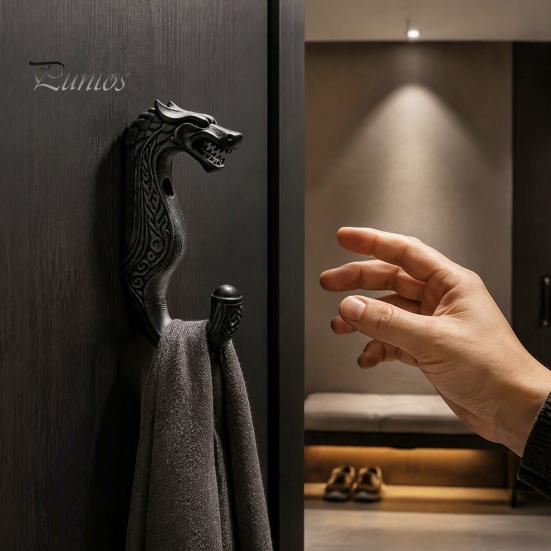 Functional Nordic Wall Art 3D Printed Viking Dragon Hook, Decorative Style Coat Hanger, Minimalist Mount Hook Durable Storage Organizer for