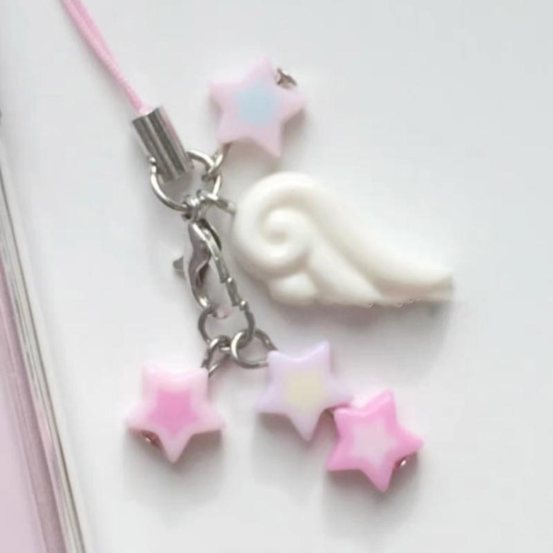Fashionable Phone Chain Star Charm Keychain Pendant with Secure Feature Modern Star Pattern Gift