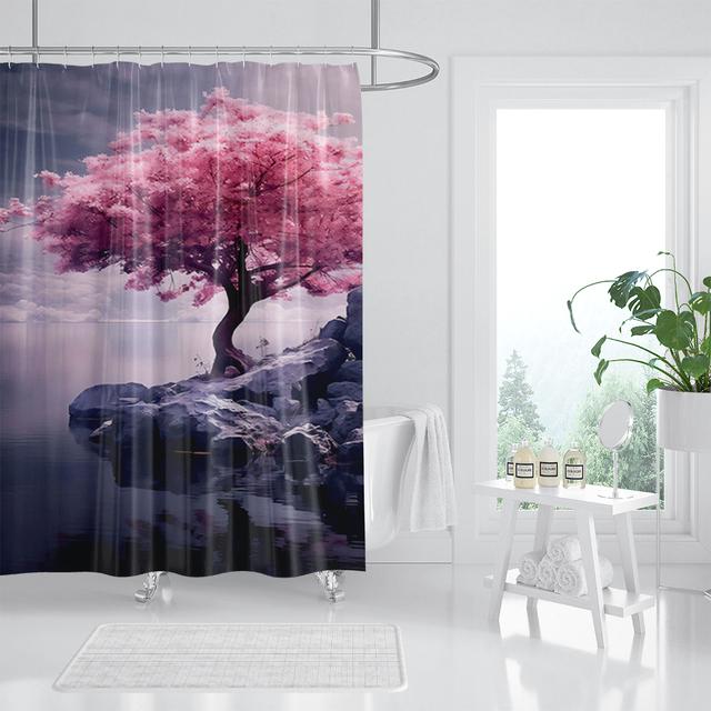 

3D печатная занавеска для душа в европейском стиле с сельским садом и цветами, водонепроницаемая занавеска для ванной комнаты с крючком, домашний декор, занавески W120xH180cm