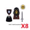MOC Medieval Knight Castle Figures Building Blocks Weapon Wolf Swordsmen Guard Bow Arrow Shield Flags Warhorse Toys Gifts S002