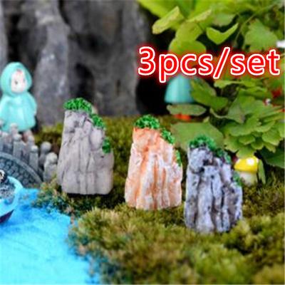 Bahçe süsleri 3 adet/takım mini dağ minyatür oyuncaklar bonsai süs bitkisi