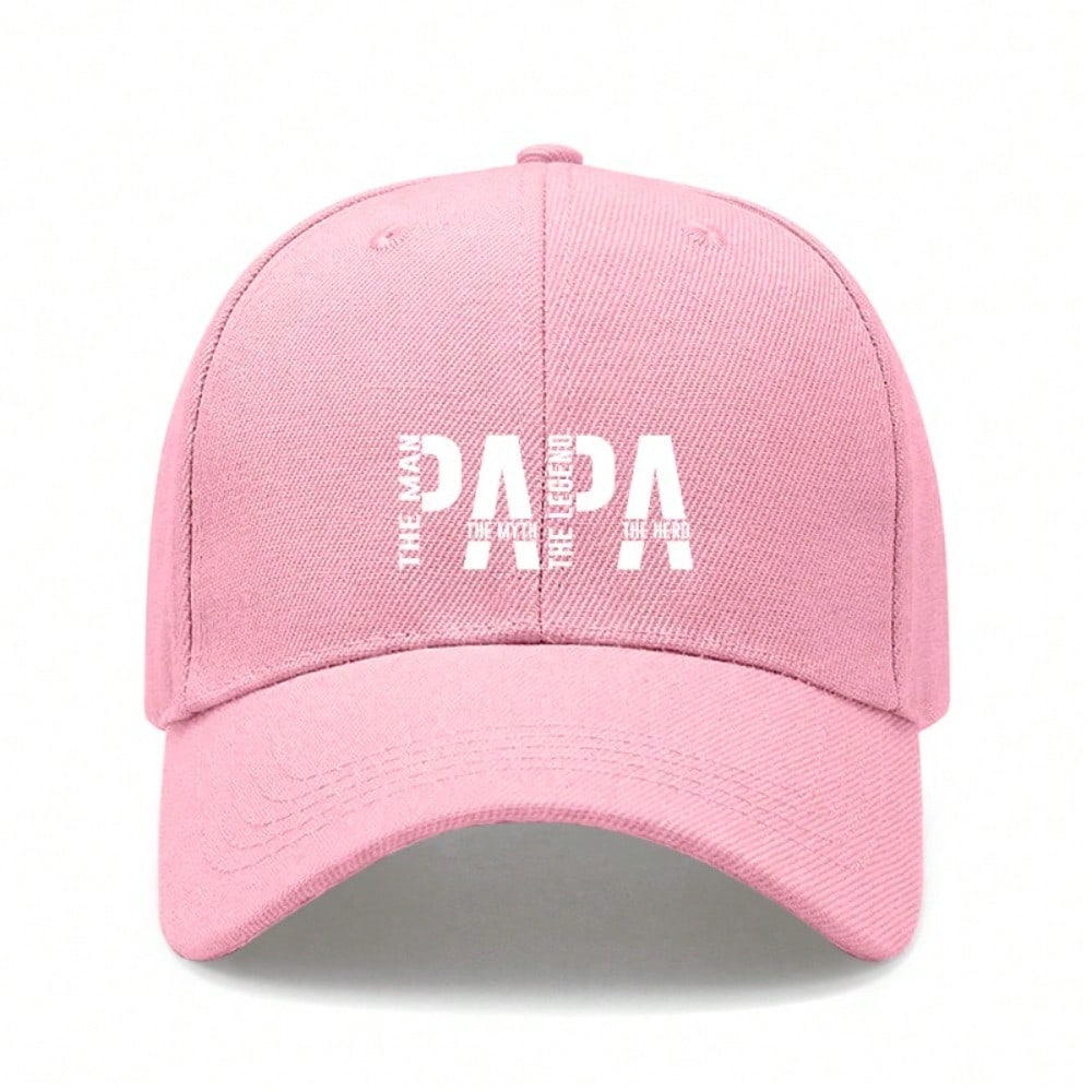 [Papa Dad Hat] Light Beige Polyester Adjustable Breathable Casual Baseball Cap For Men Father's Day Gift
