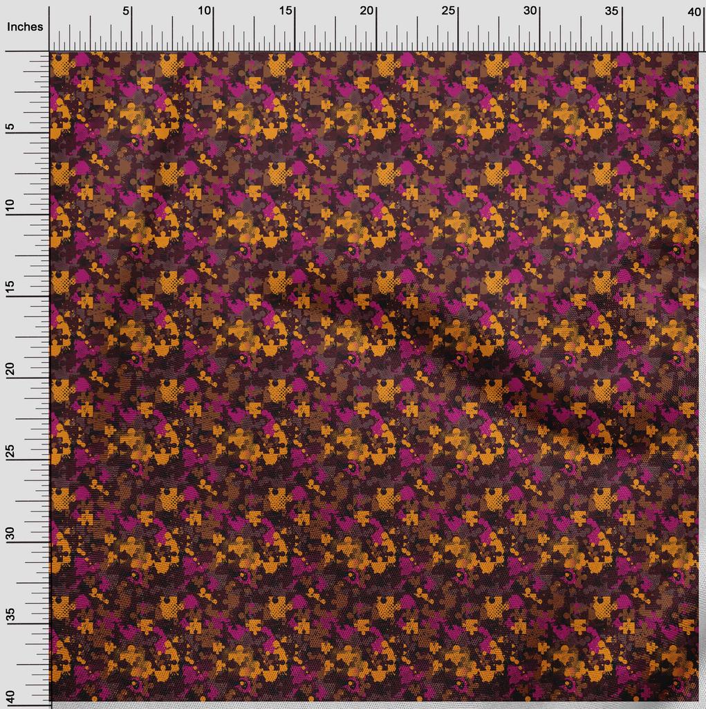 oneOone Cotton Flex Brown Fabric Abstracts Dress Material Fabric Print Fabric By The Yard 40 Inch