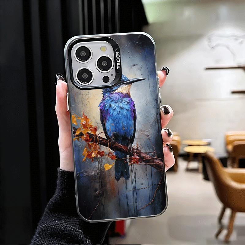 Bird Oil Painting Style Soft Phone Case for iPhone 15 16 17 Pro Max 17Air 16E 14 Plus 13 12 Mini Shockproof Cover Back Shell