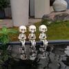 Funny Small Skeleton Fishing Sitter Resin Statues Ornaments for Home Garden Decor
