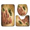 Creative Retro Bathroom Toilet Three-Piece Floor Mat Combination Set Household Door Mat Kitchen Absorbent Non-Slip Carpet