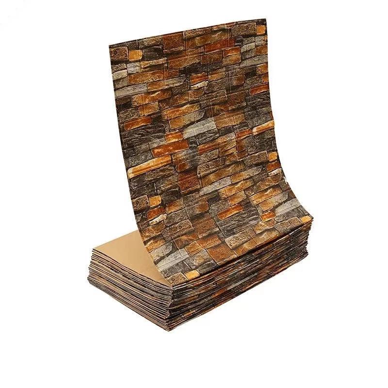 

10m Retro 3D Wall Sticker Imitation Brick Plane Furniture Stickers Self-Wallpaper for Wall Living Room Kitchen Papel De Parede 70cmX1000cm