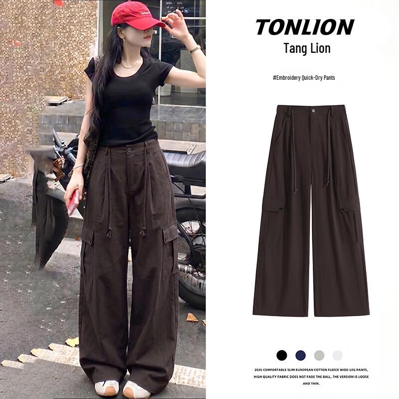 TonLion Women s Quick-Dry Straight-Leg Cargo Pants S