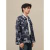 Veste en jean ample à carreaux et patchwork pour homme GXG
