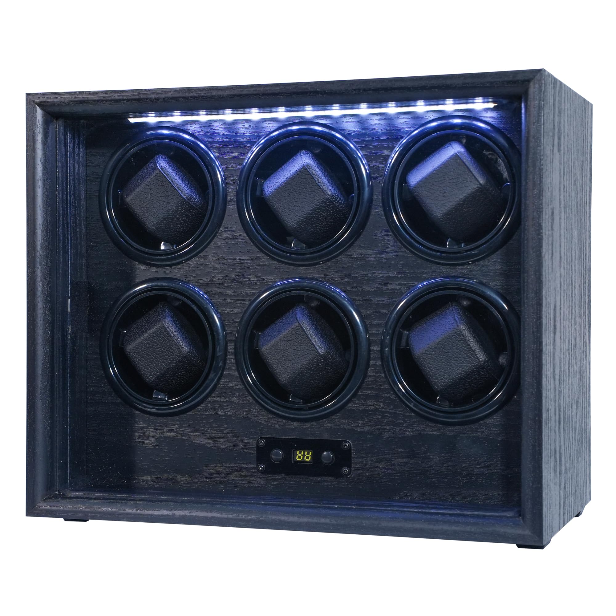 

Automatic Watch Winder, Holds 6 Watches, 15 Winding Patterns, LED Light, Premium Wood, USB Powered