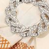 Vintage Scarf Ring Rotary Flower Rhinestone Brooch Pin for Women 3-Slot Adjustable Elegant Scarf