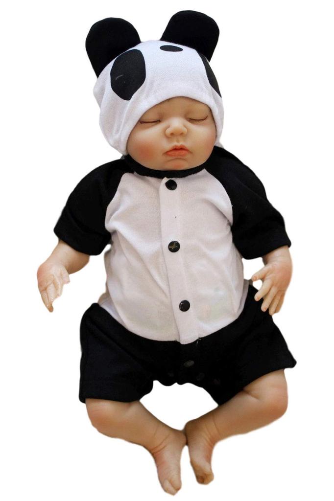 morytrade reborn doll realistic 45cm soft to hold approx. 1.3kg (panda costume) 6+