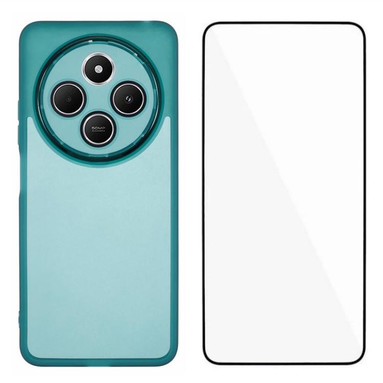 

WANLONFENG Для Xiaomi Redmi 14C 4G/14R 5G/Poco C75 4G Чохол з ТПУ Чохол для телефону із загартованим склом Transparent Army Green