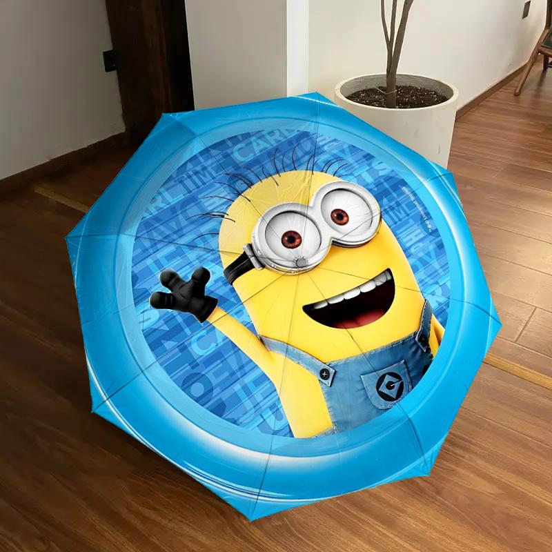 

1pc Minion Automatic Umbrella | Portable Foldable 8-Rib Manual Open, Casual Accessory, Durable Canopy yy250905057