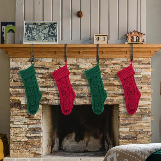 Yousheng Christmas Stocking Hook Heavy-duty Metal Hook Mantel Stocking Holder Adjustable Xmas Garland Hook for Home Mantel Party Decoration