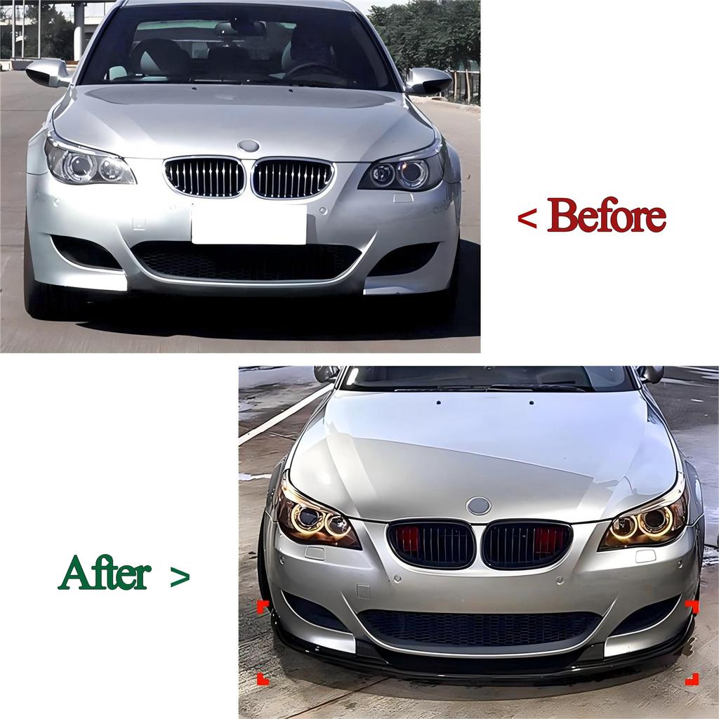 Front Bumper Splitter Lip Gloss Black Diffuser Spoiler Guard Bodykits For BMW 5 Series E60 E61 M5 2005 2006 2007 2008 2009 2010