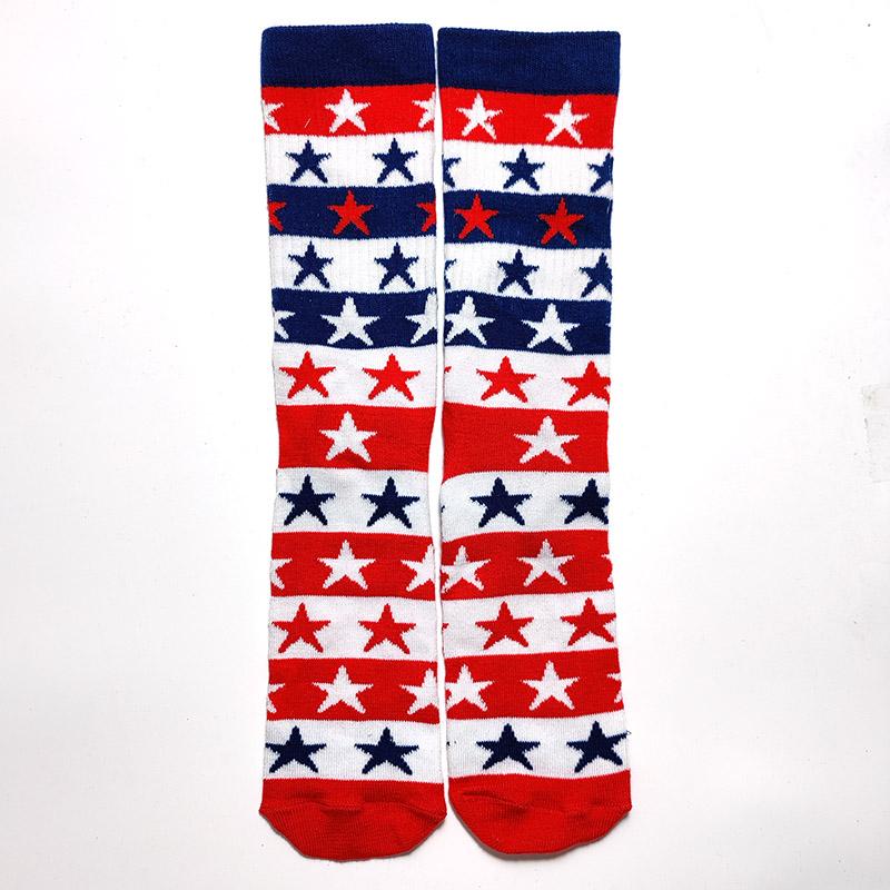 Men Socks Letter Stripe Star Goddess of Liberty Eagle Pattern Couple Socks Gourmet Burger Sandwich Pizza Funny Cotton Socks