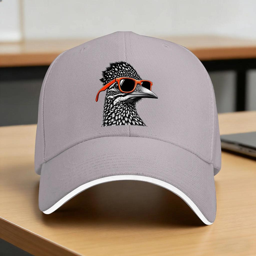 Summer Cool Roadrunner Bird Wearing Sunglasses Graphic Art Baseball Cap Outdoor Sports Street Style Custom Logo Sun Trucker Hat