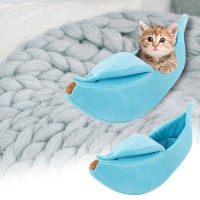 Dog Cat Pet Bed Banana Shape  Warm Soft Plush Breathable Bed Banana Cat Bed