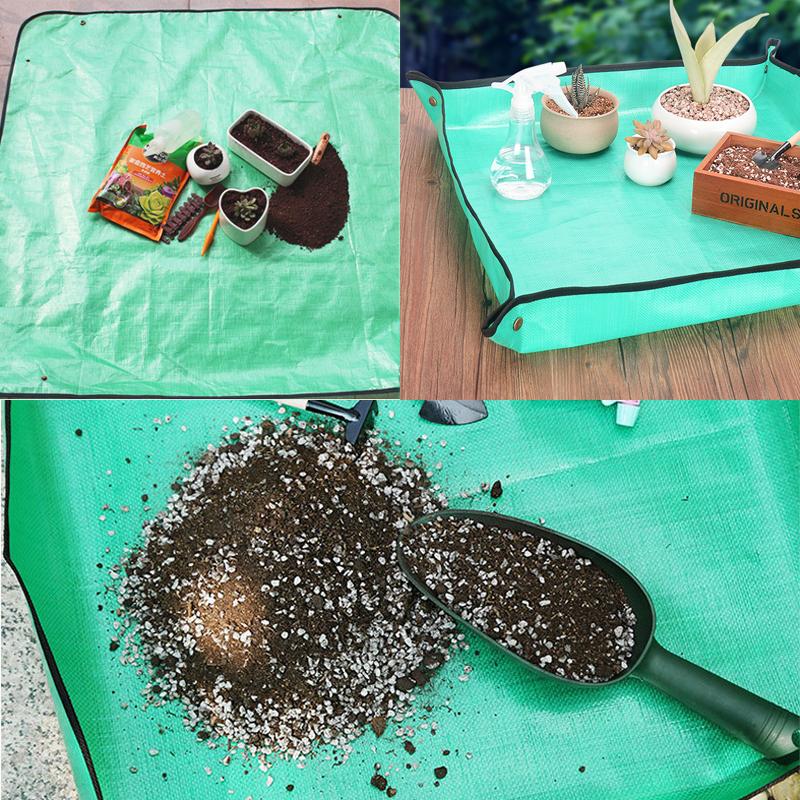 50/68/100cm Gardening Plant Square Mat Waterproof Thicken Indoor Transplanting Trays Garden DIY Bonsai Potting Mats Tarp Durable