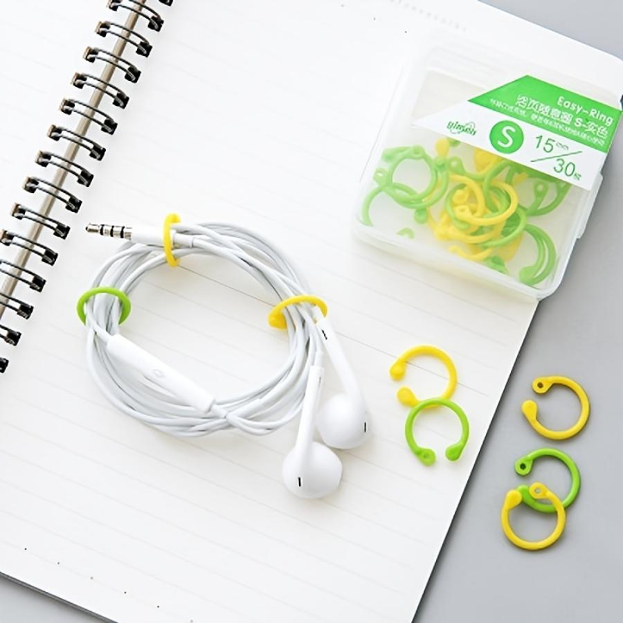 1 Packung mit 30 Ringen für lose Blätter – Multifunktionale, kreative Aufbewahrungslösung mit zufälliger Öffnung der Ringbox, Kartenstanzung und Schnallendesign.