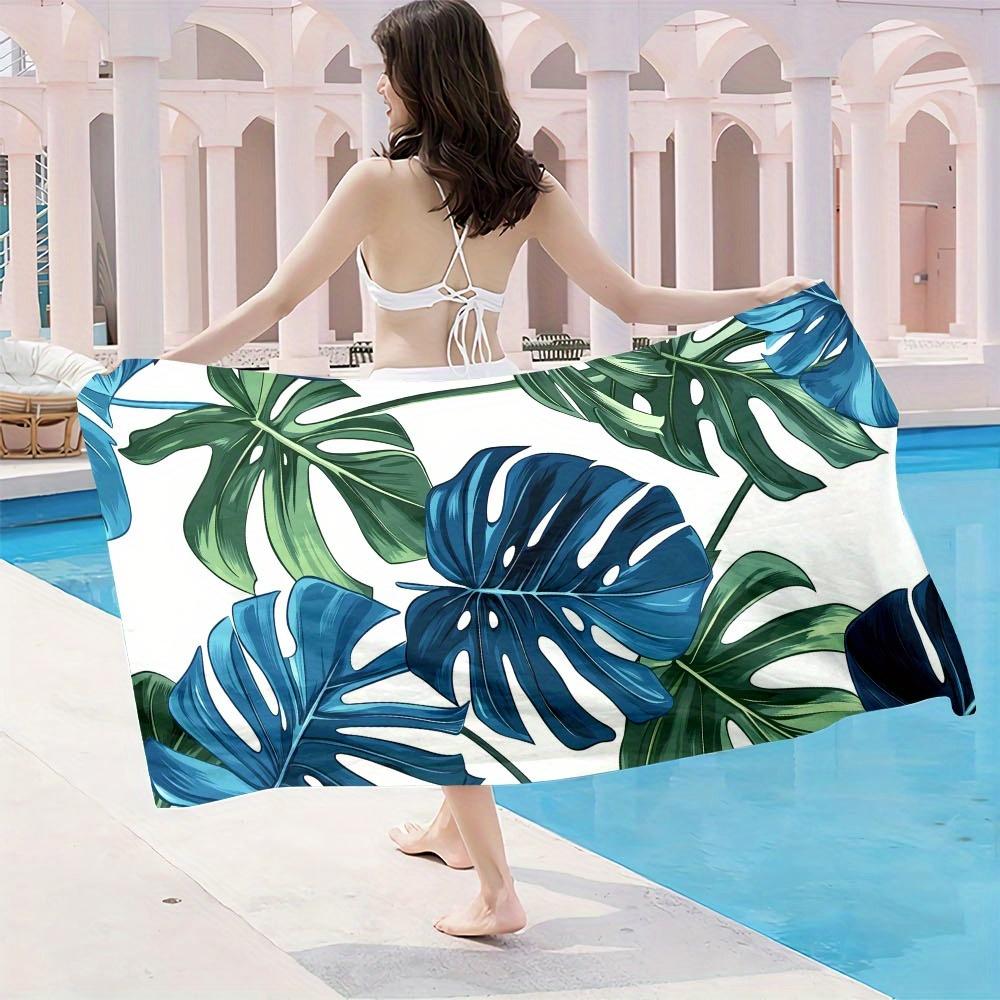 1pc Microfiber Large Microfiber Beach Towel Tropical Leaves Quick Dry Sand Free Lightweight Travel Pool Fitness Bath Swimming